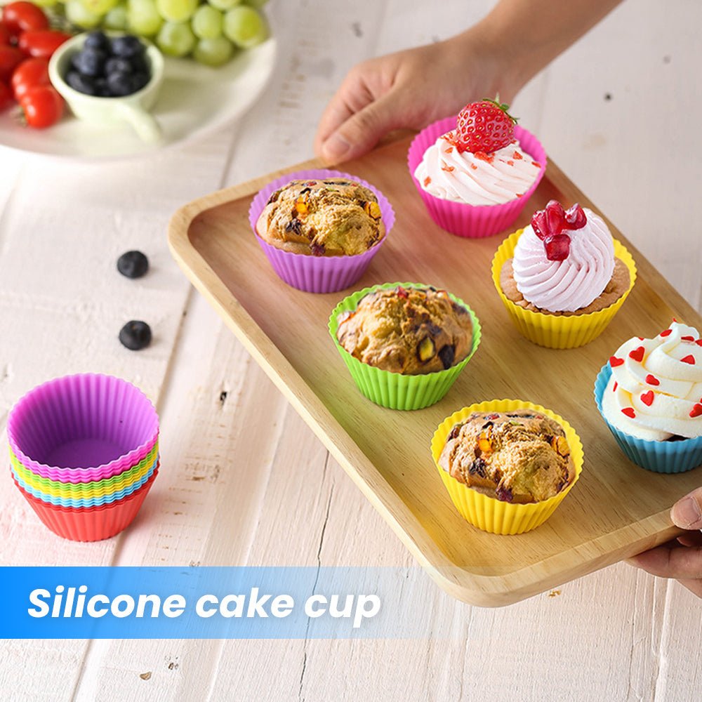 6 Pcs Silicone Cup Cake Mold – Baking Made Easy - Saadiq.pk