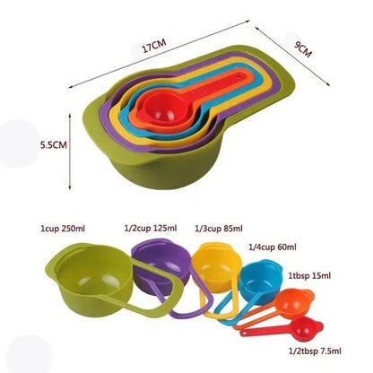 6 Pieces Measuring Spoons & Cups Set with Scale – Kitchen Baking Tools - Saadiq.pk