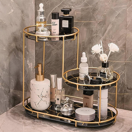 3-tier golden vanity stand makeup organizer - Saadiq.pk Pakistan