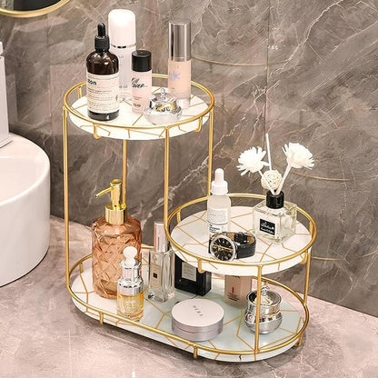 Gold makeup and jewelry organizer stand - Saadiq.pk