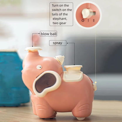 Musical Elephant Mist Spray Toy | Moving Bump & Go Toy with Lights, Music & Floating Ball