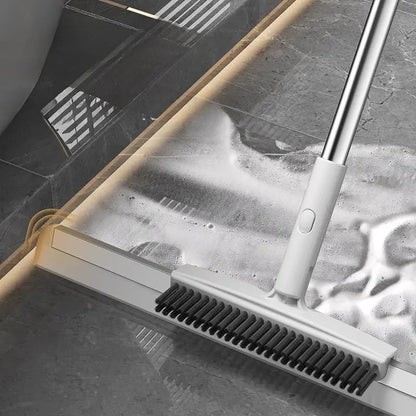 2-in-1 Floor Cleaner Brush Scraper with Wiper