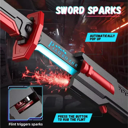 RGB LED Light Up Katana Sword with Mist Spray & Spark Effect