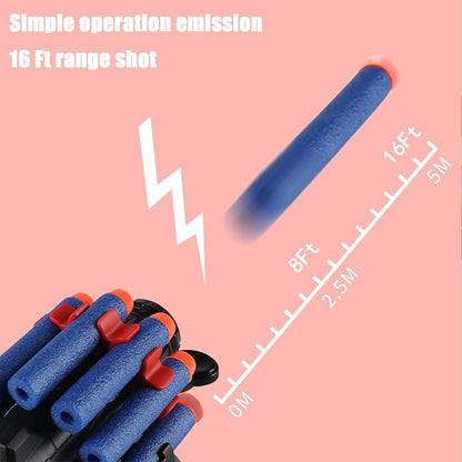 Spiderman Style 8-Shot Foam Dart Blaster Toy Gun with Gloves – Soft Bullet Shooting Toy for Kids