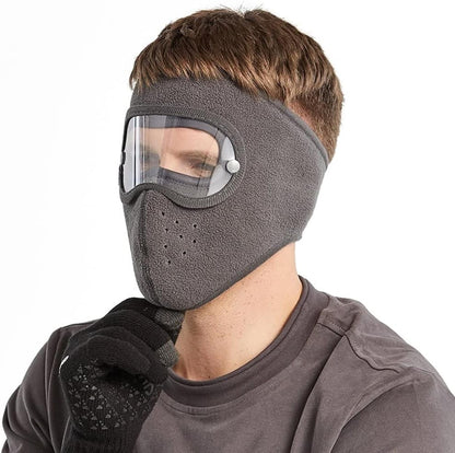 Dustproof Winter Face Mask with Eye Shield | Windproof Fleece Mask for Outdoor Protection | Full Coverage Warm Mask