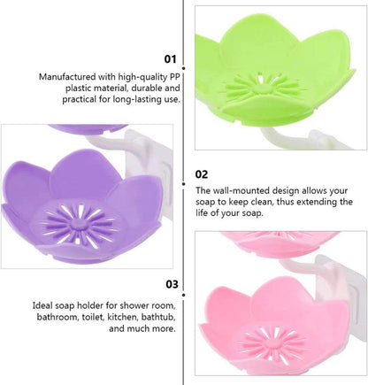 2 Layers Plastic Lotus Drain Soap Holder – Durable & Hygienic Soap Dish