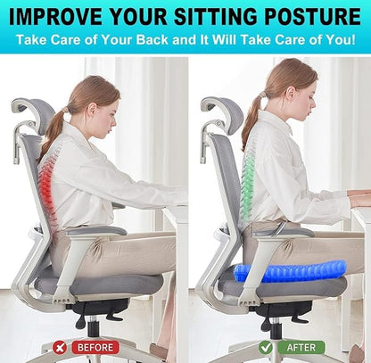 Gel Seat Cushion - U-shaped Breathable Honeycomb Design Comfortable Cushion for Long Sitting