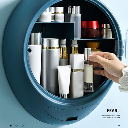 Wall-Mounted Oval Shape Organizer – Cosmetic & Accessory Storage Box
