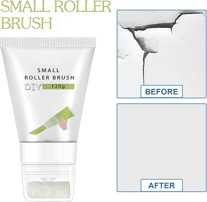 Small Roller Spackle Wall Repair Brush, 2-in-1 Small Rolling Brush Wall Paint Repair Tool, Quick Drying and Waterproof Wall Roller Paint Repair Paste for Living Room, Bedroom, Bathroom