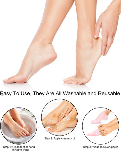 Moisturizing Jelly Socks for Dry Feet | Hydrating Gel Heel Socks for Cracked Heels, Rough Skin & Callus Repair