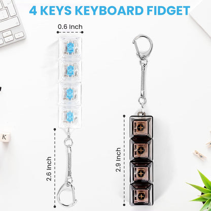 Keyboard Fidget Keychain Toy with Mechanical Switches