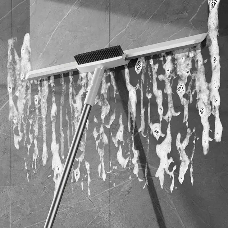 2-in-1 Floor Cleaner Brush Scraper with Wiper