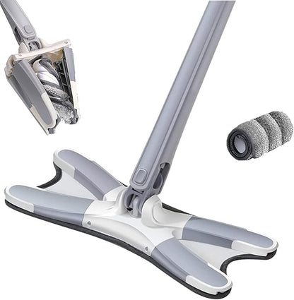 X Mop Hands-Free Self-Wringing Flat Mop – Microfiber Floor Cleaning Mop