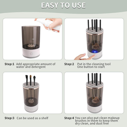 Electric Makeup Brush Cleaner Machine USB Automatic Cosmetic Brush Washer & Dryer