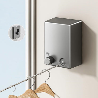 Retractable Clothesline 4.2M Wall Mounted Stainless Steel Laundry Drying Line | Space Saving Indoor & Outdoor Clothes Drying Rope