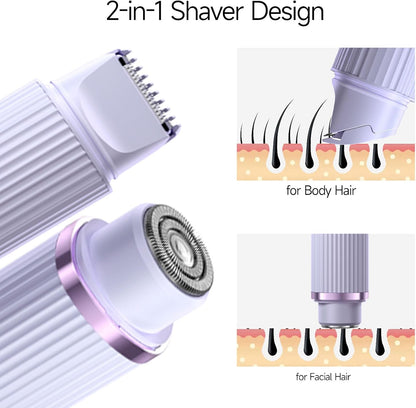 2-in-1 Electric Shaver & Trimmer for Women | Rechargeable Hair Remover