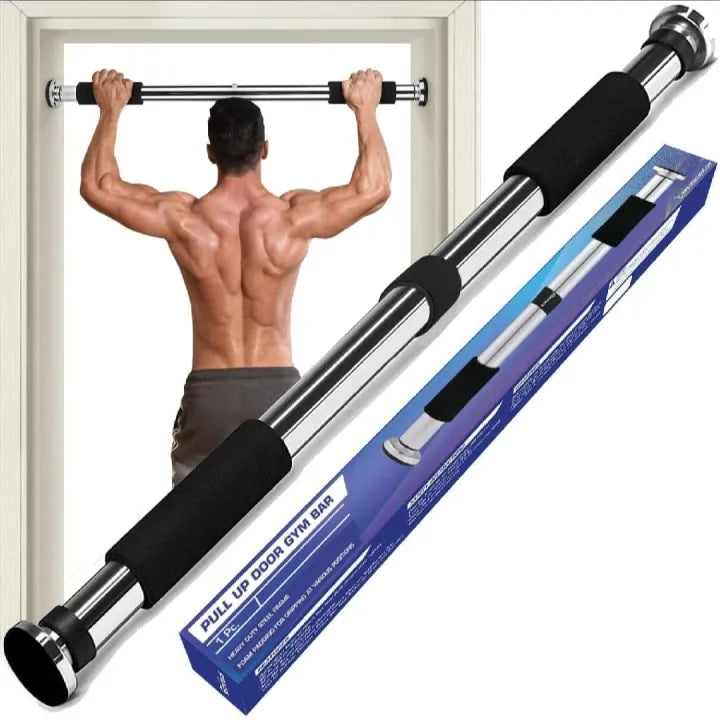 Adjustable Doorway Pull Up Bar | No Drill Home Gym Exercise Bar (62-100cm)
