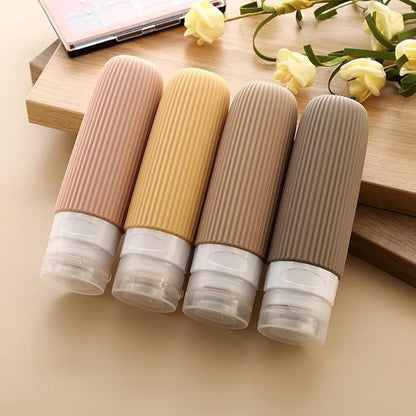 4pcs Silicone Gel Portioning Bottles Set for Body Wash, Skincare Lotion