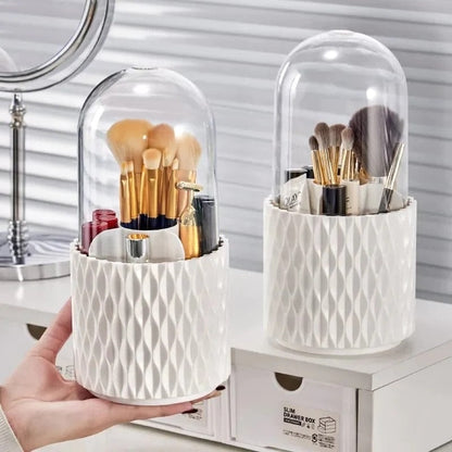 Sleek 360° Spinning Makeup Brush Holder
