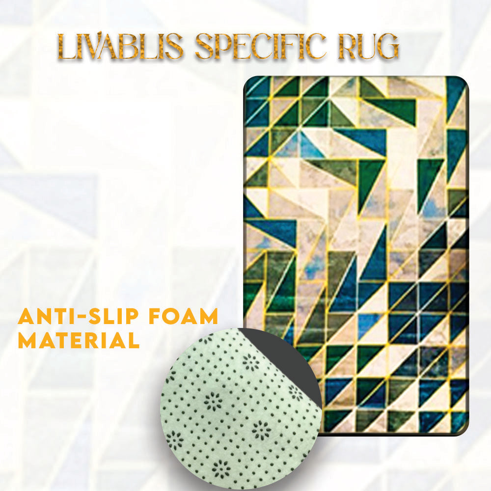 Green Gold Black Geometric Lines Pacific Rug (100 X 150 CM)