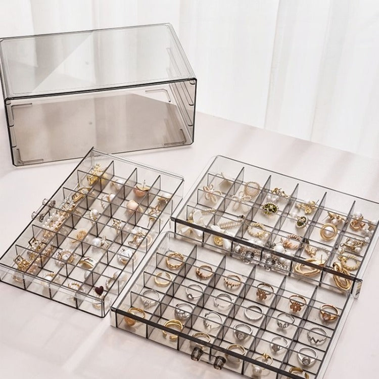 72 – Grids Drawer Transparent Jewelry Box