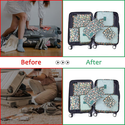 6in1 Travel Organizer Bags - Space‑Saving Suitcase Organizer Set - Saadiq.pk