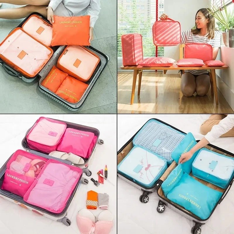 6in1 Travel Organizer Bags - Space‑Saving Suitcase Organizer Set - Saadiq.pk
