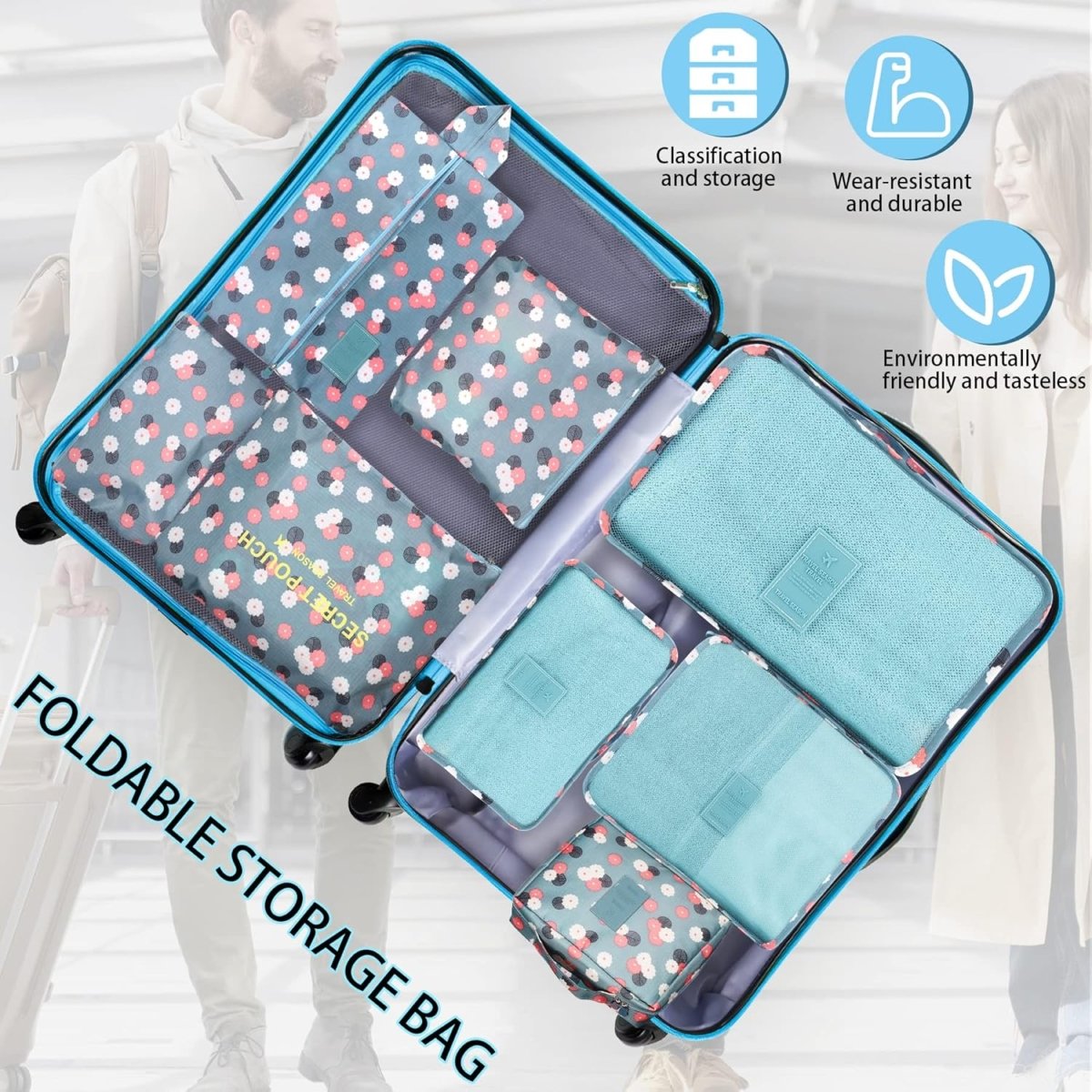 6in1 Travel Organizer Bags - Space‑Saving Suitcase Organizer Set - Saadiq.pk