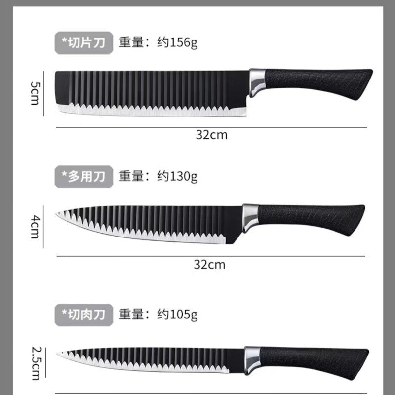 6Pcs Stainless Steel PP Handle Knife Set - Saadiq.pk