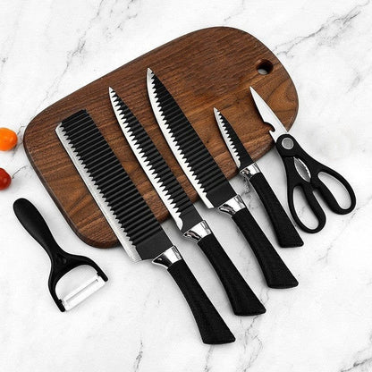 6Pcs Stainless Steel PP Handle Knife Set - Saadiq.pk