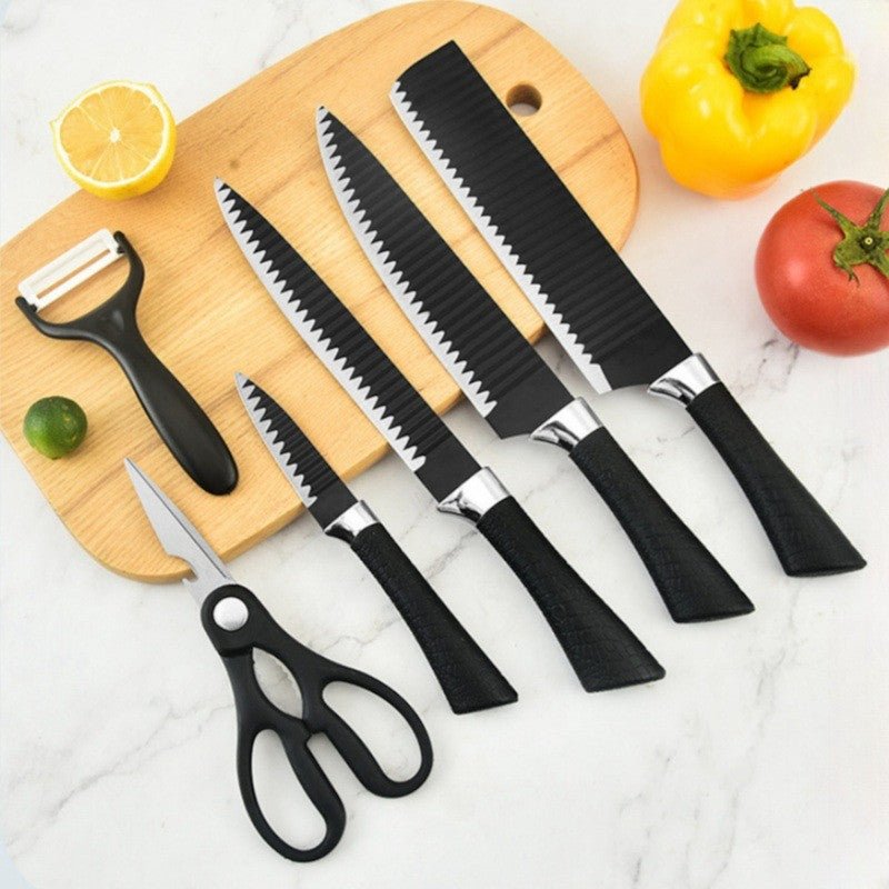 6Pcs Stainless Steel PP Handle Knife Set - Saadiq.pk
