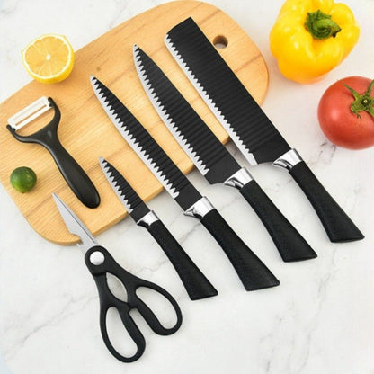 6Pcs Stainless Steel PP Handle Knife Set - Saadiq.pk