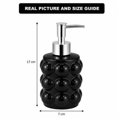 Bubble Texture Glass Soap Dispenser with Plastic Pump