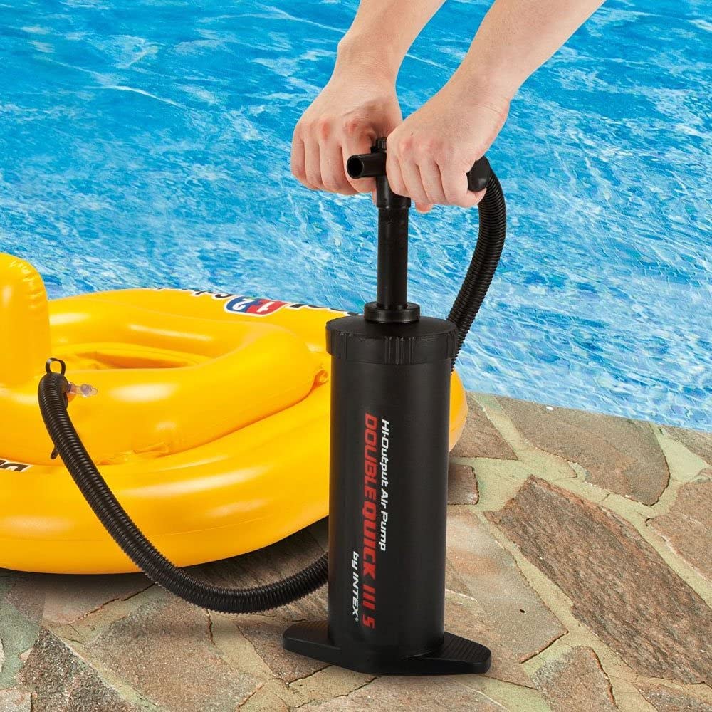 Intex Double Quick I Hand Pump – High Output Air Pump with 3 Nozzles for Inflatable Beds