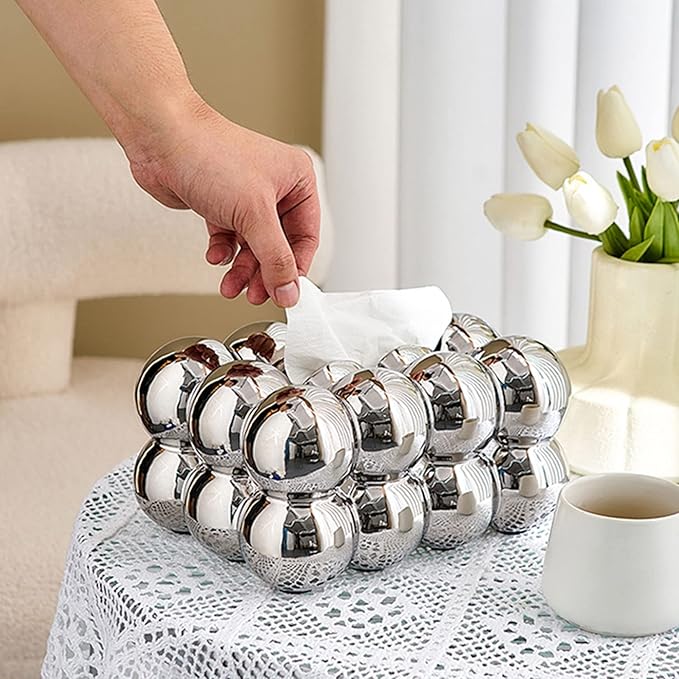 Luxury Bubble Tissue Box Holder – Premium Decorative Tissue Box Cover