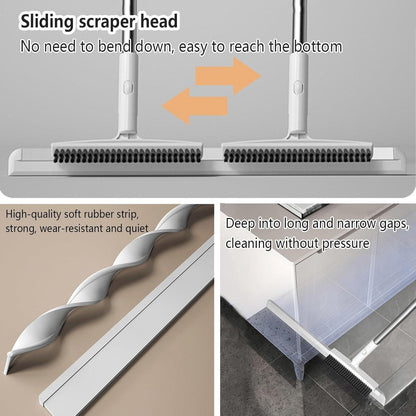 2-in-1 Floor Cleaner Brush Scraper with Wiper