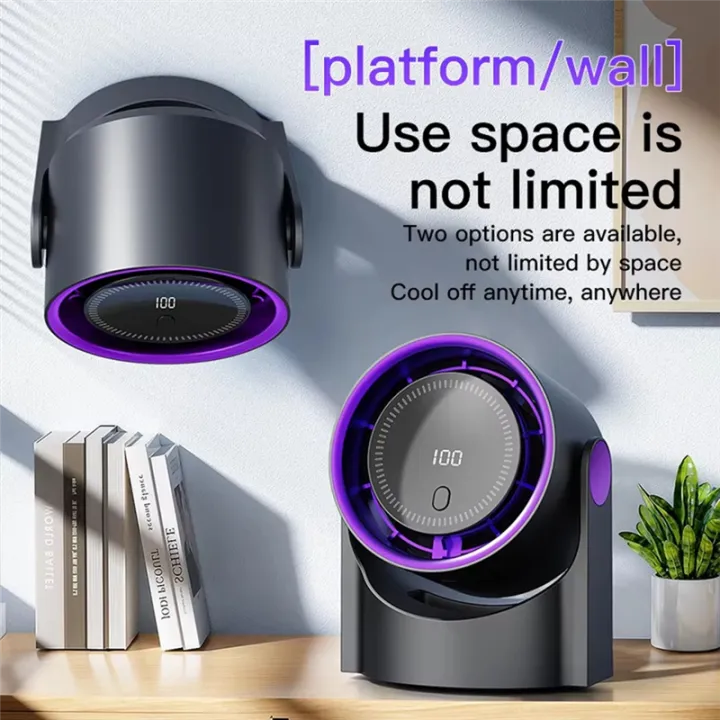 Portable Mini Circulating Fan with LED Display – Rechargeable Desktop Cooling Fan