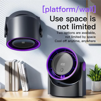 Portable Mini Circulating Fan with LED Display – Rechargeable Desktop Cooling Fan