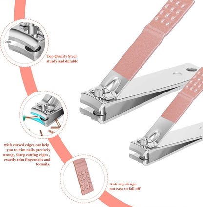 16-Piece Manicure & Pedicure Nail Kit | Professional Grooming Set with Leather Case | Nail Clippers, Cuticle Tools & More