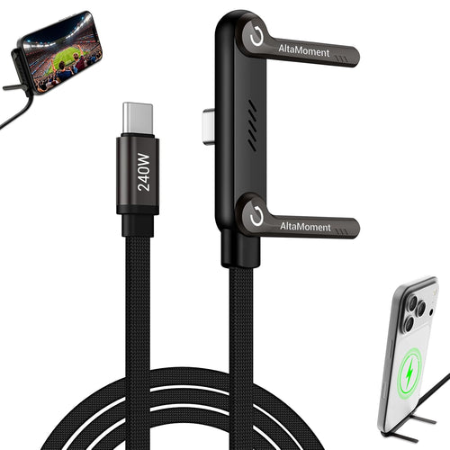 2-in-1 Type-C fast charging cable with foldable phone stand - Saadiq.pk Pakistan