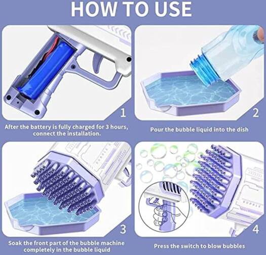 Electric Bazooka Bubble Gun Toy | Automatic Bubble Blaster for Kids