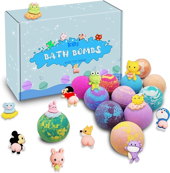 Santrela Bath Bombs with Surprise, Fizzing Bath Bombs for Boys & Girls
