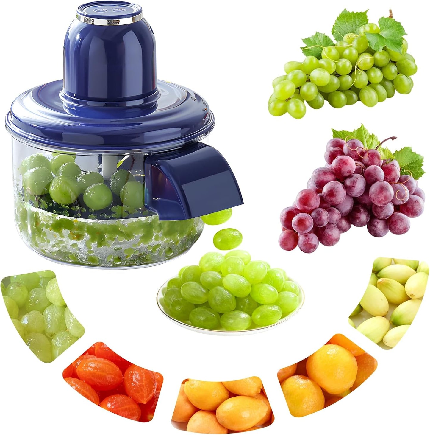 Automatic Electric Fruit Peeler Machine One-Touch Grape, Plum, Tomato & Garlic Peeling Device with Storage Bowl