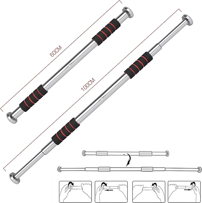 Doorway Pull Up Bar - Adjustable Home Gym Fitness Bar (60-100cm)