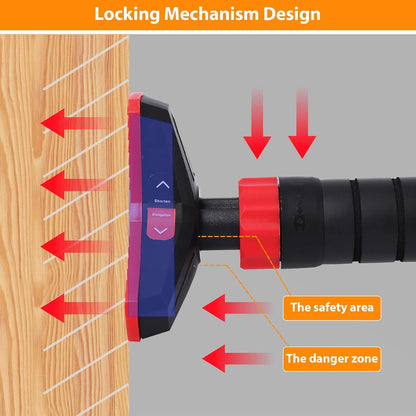 Premium Adjustable Doorway Pull-Up Bar | No Drill Home Gym Exercise Bar with Double Lock & Bubble Level (27-42 Inch)
