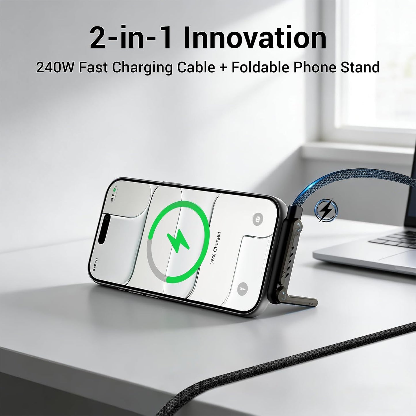 Type-C charging cable with phone holder - Saadiq.pk
