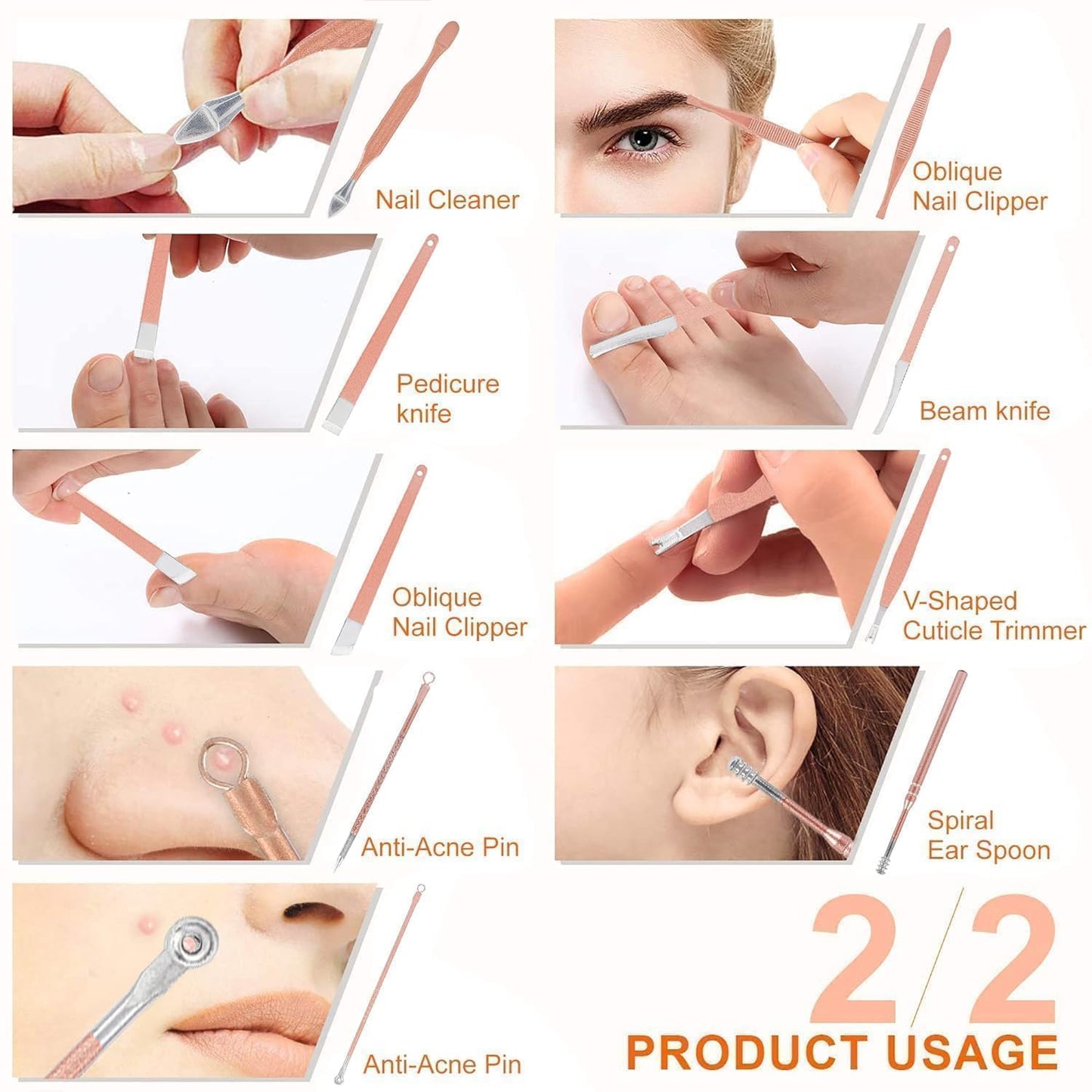 16-Piece Manicure & Pedicure Nail Kit | Professional Grooming Set with Leather Case | Nail Clippers, Cuticle Tools & More