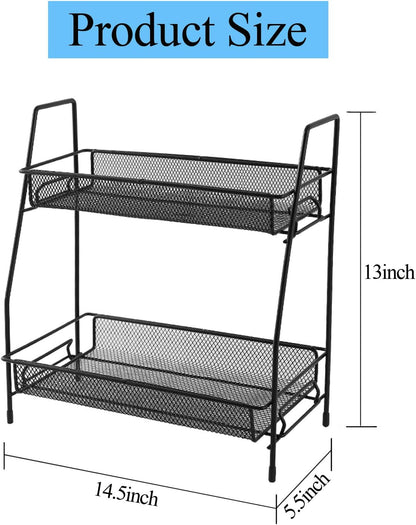 2 Layer Kitchen Stand – Foldable Countertop Spice & Storage Rack