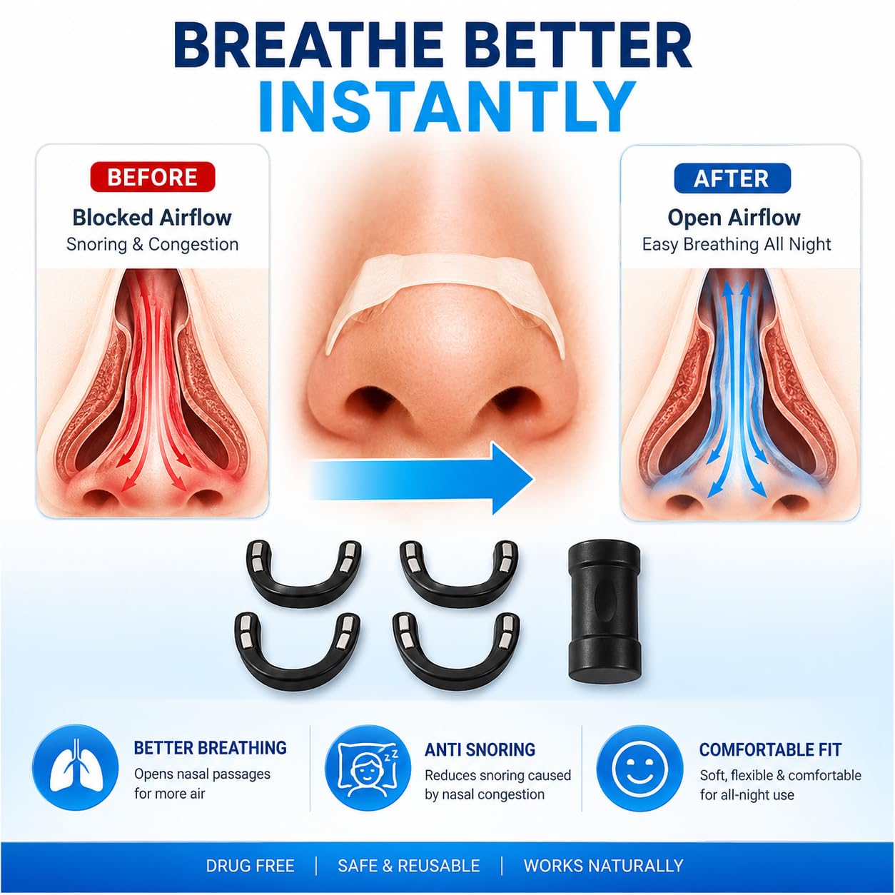 Magnetic Nasal Dilator Kit | Anti Snoring Device
