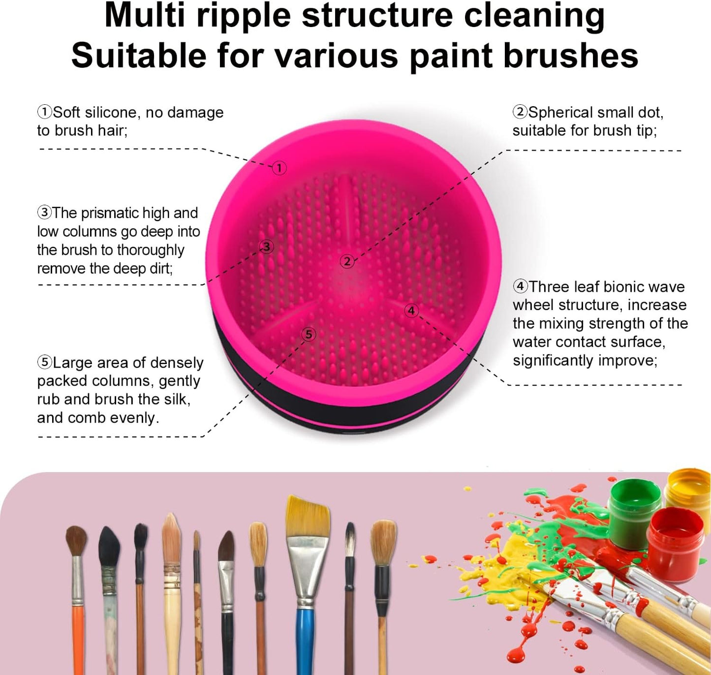 USB Electric Paint Brush Cleaner with Auto Spin Cup